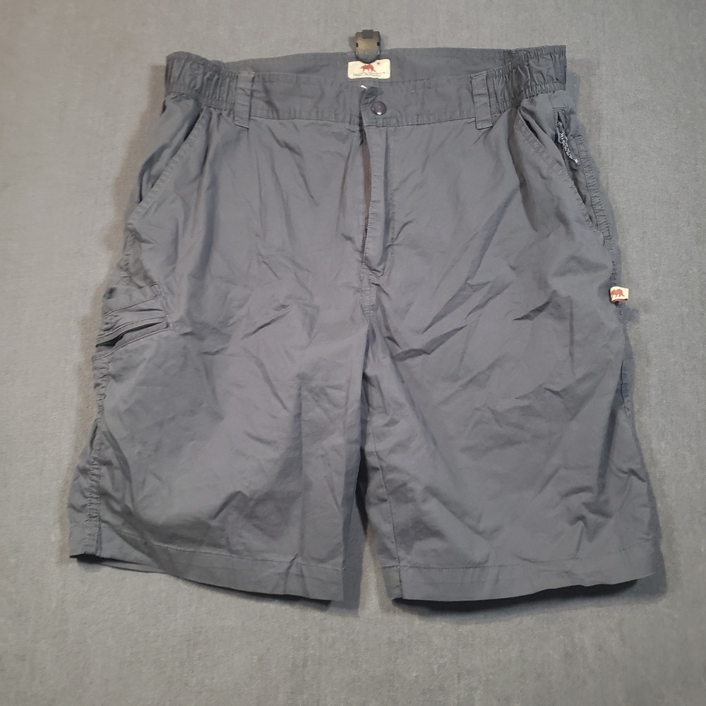 Dakota Grizzly Cargo Shorts Mens Large Grey Cotton Nylon Stretch Hiking Outdoor